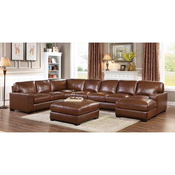 Large best sale leather lounge